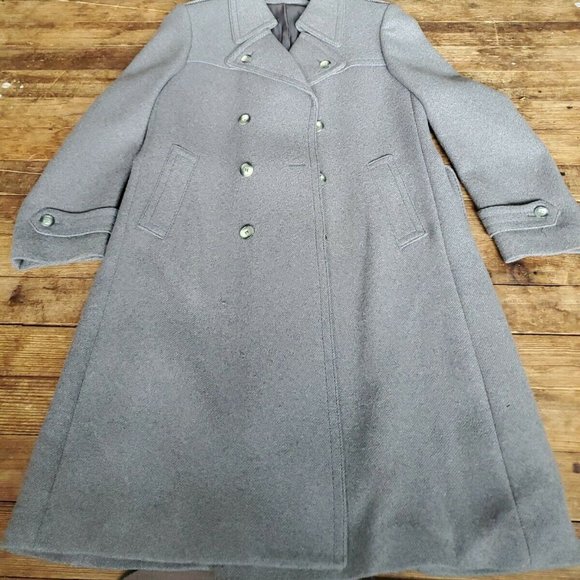 TailoredRichman Vintage Mens Grey Overcoat Trench Coat New Wool
